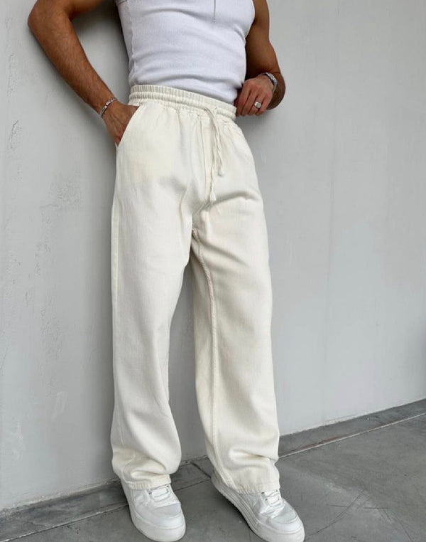 Relaxed Drawstring Gabrdine Pants / (0143)