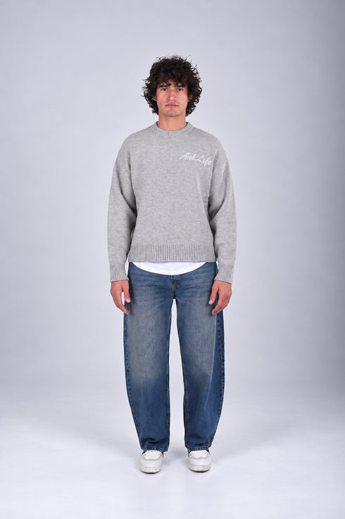 Art Life Knit Crew-Neck Sweater - (W-0327)