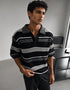Oversized knitwear shirt -Balck- (0021)