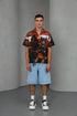 Oversized Graphic Resort Shirt – Burnt Orange (0277)