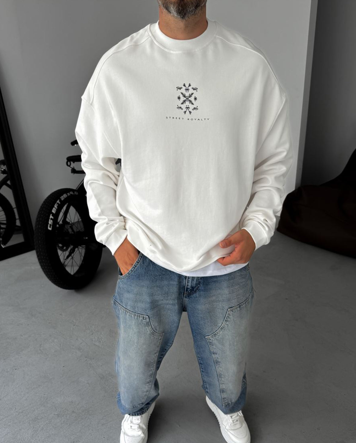 Cotton - sweatshirt / white 0051