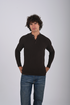 Ribbed Knit Henley Sweater -(W- 0323)
