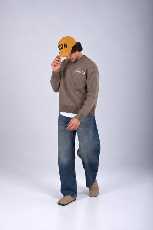 Art Life Knit Crew-Neck Sweater - (W-0327)