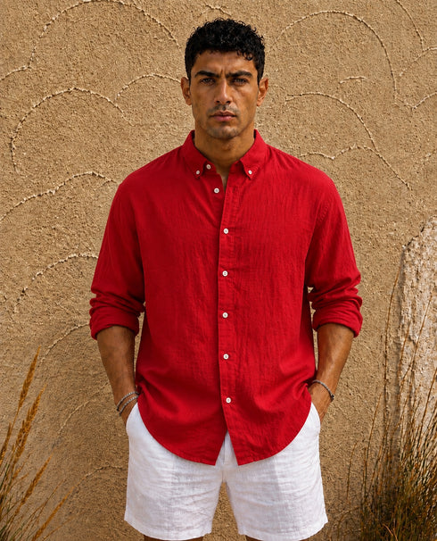 Linen Relaxed Shirt – (0124)