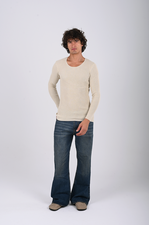 Knit Long Sleeve Top - (W-0324)