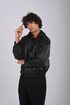 Premium Embroidered Leather Jacket - (W-0312) Black