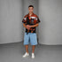 Oversized Graphic Resort Shirt – Burnt Orange (0277)