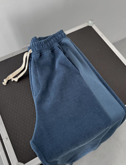 Velvet cotton pants - blue 0094