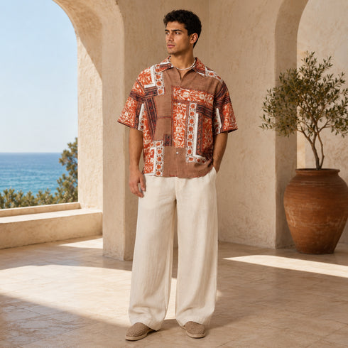 Patterned Summer Statement Shirt- (0174)