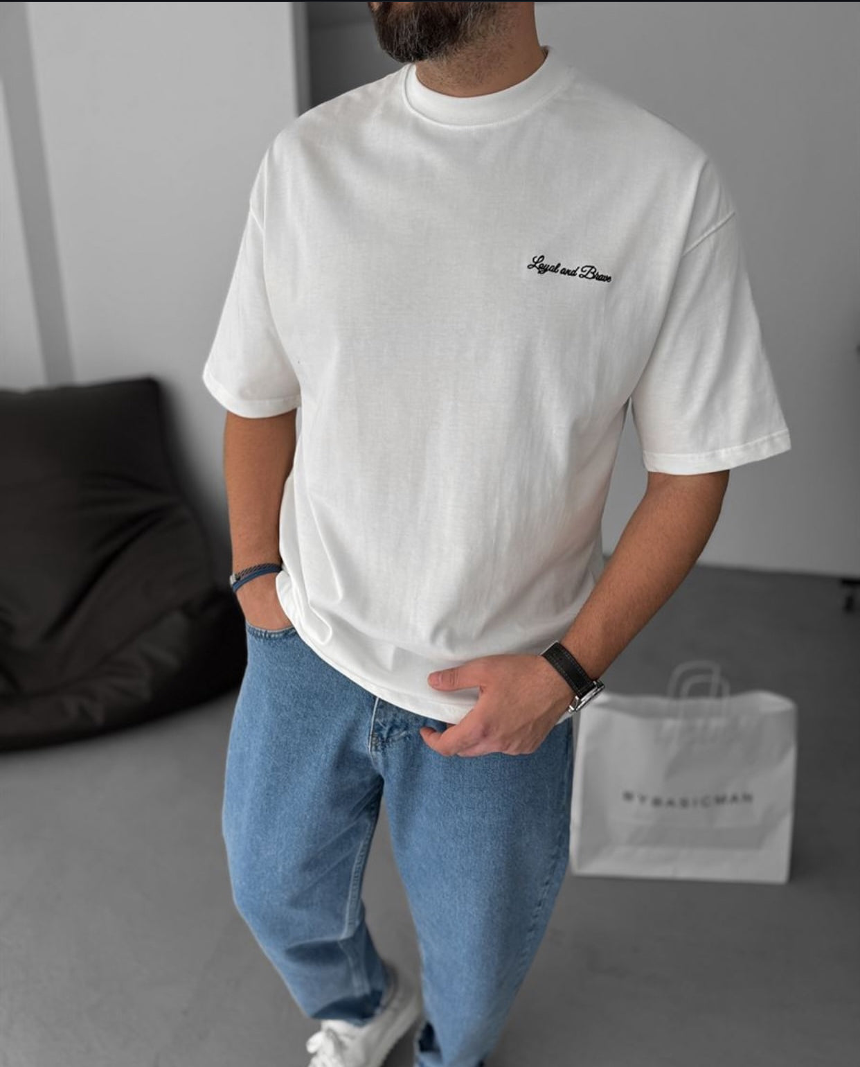 Oversized cotton shirt - horse print