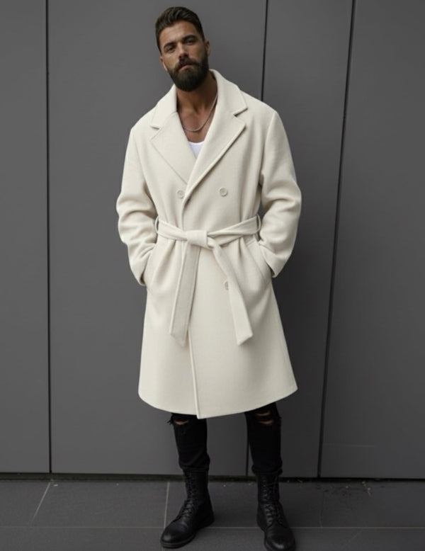 Textured water-repellent coat - beige 0108