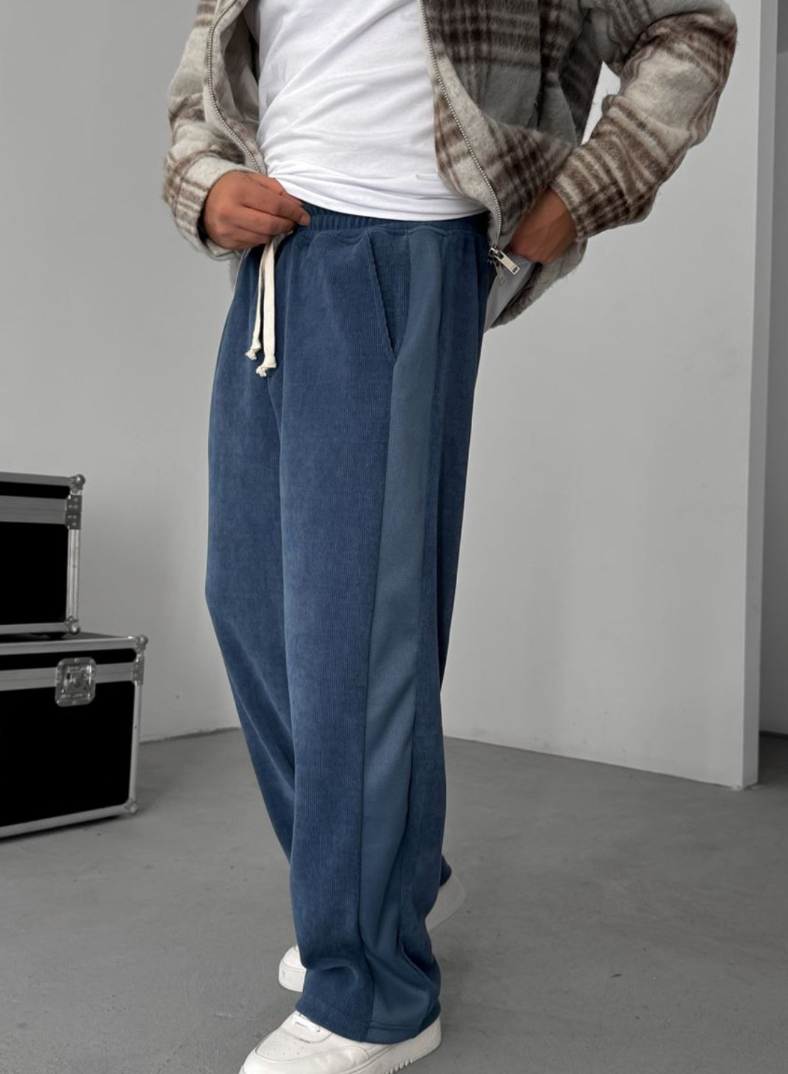 Velvet cotton pants - blue  0094