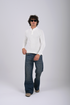 Ribbed Knit Henley Sweater -(W- 0323)