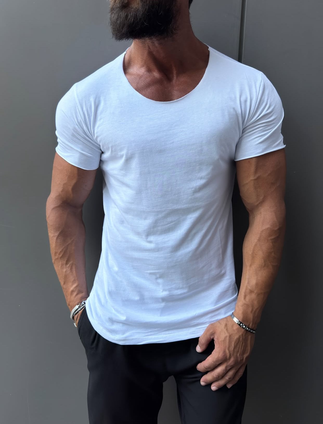 Slim fit shirt round neck - 0030