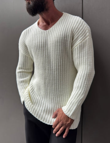 Knitwear pullover - white  0074