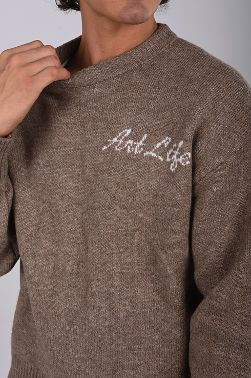 Art Life Knit Crew-Neck Sweater - (W-0327)