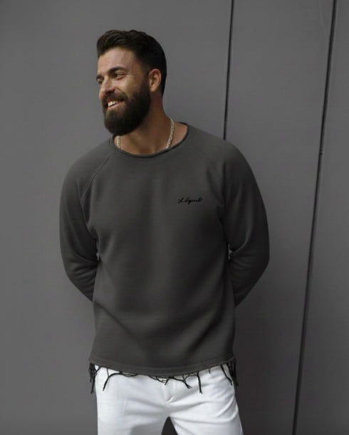 Unfinished Cotton sweatshirt- 0106 / green
