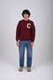 Varsity Knit Sweatshirt – Burgundy (W-0307)