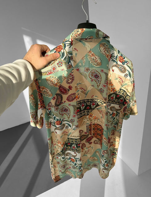 Abstract Print Flow Shirt - (0199)