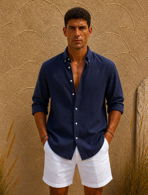 Linen Relaxed Shirt – (0124)