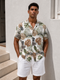 Tropical Leaf Print Shirt – Sand Palm Edition (0191)