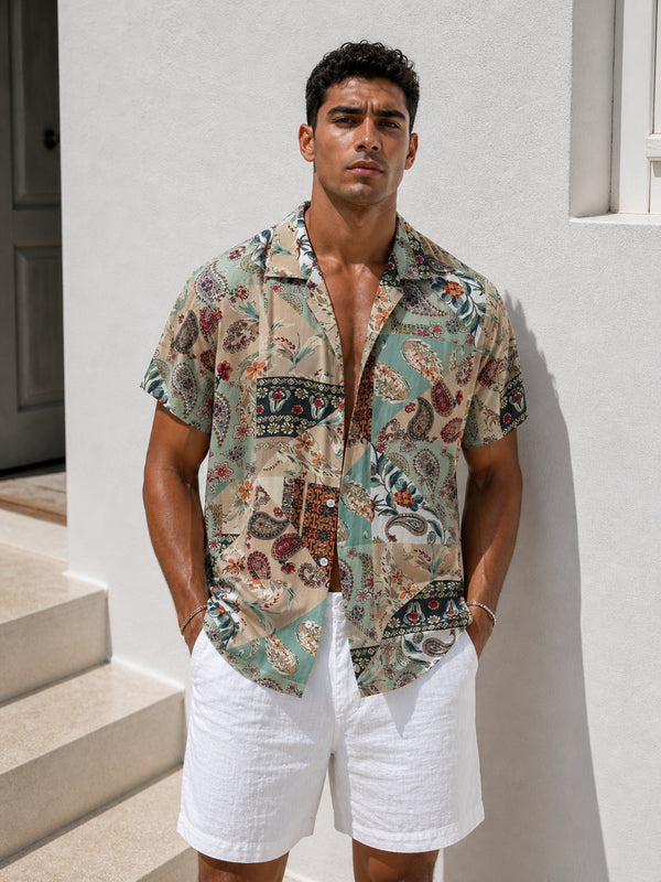 Abstract Print Flow Shirt - (0199)