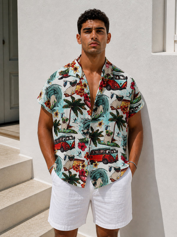 Tropical Graphic Resort Shirt – Summer Escape Edition - (0186)
