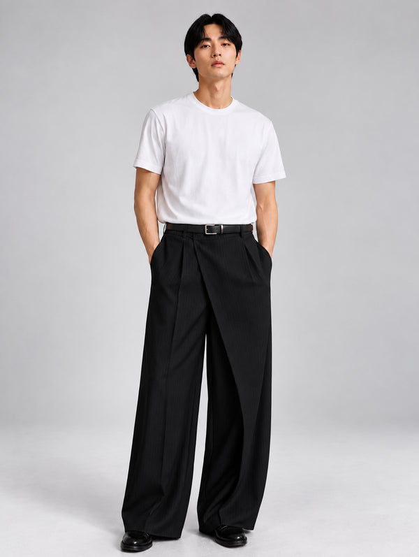 Premium Wide-Leg Pleated Trousers-(P-0309)