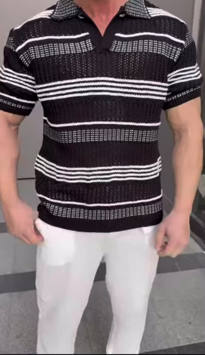 Oversized knitwear shirt -Balck- 0021