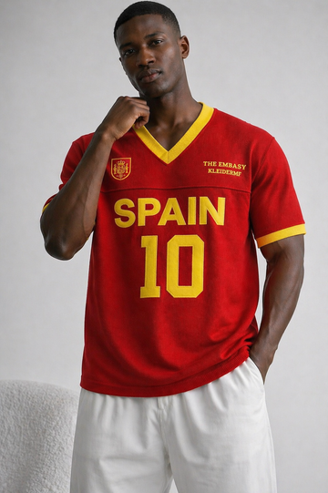 Spain Knit Short Sleeve V-Neck Shirt  0157
