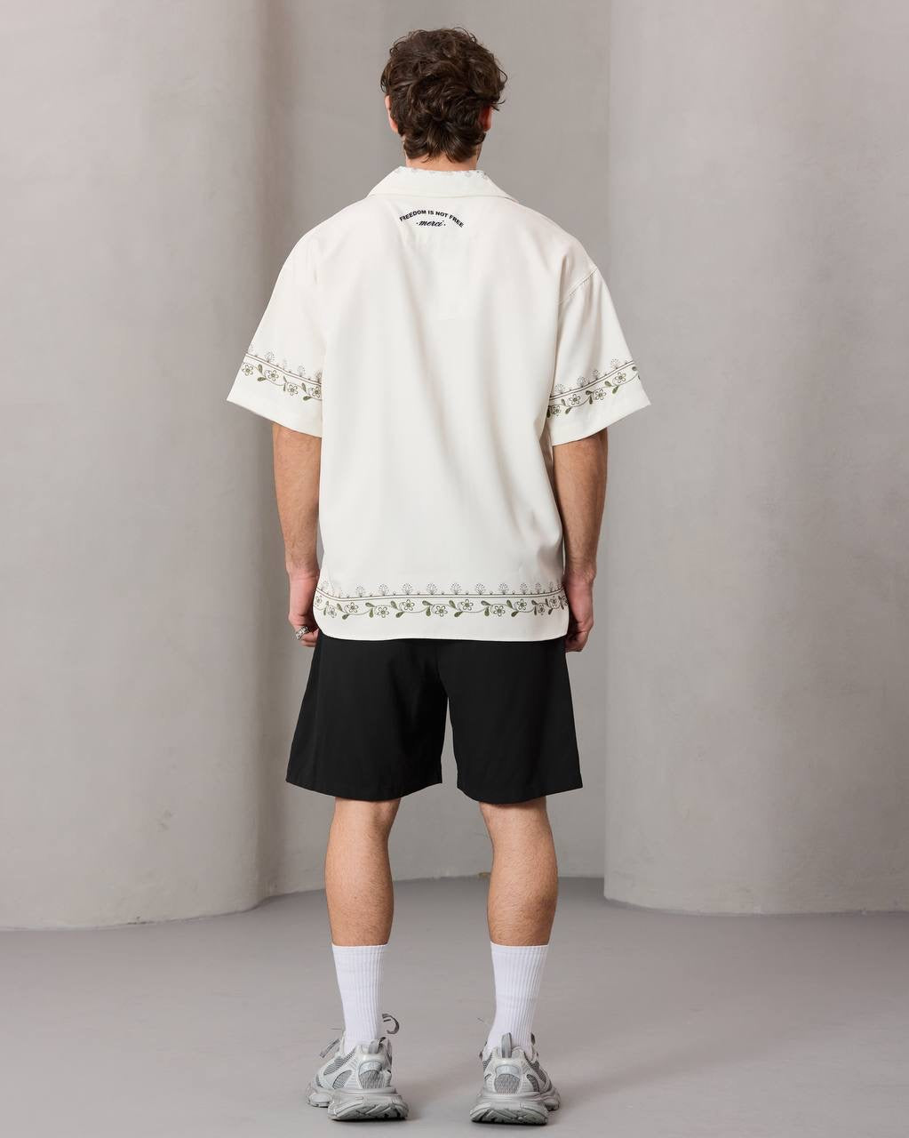 Floral Embroidered Summer Shirt – Cream / 0212
