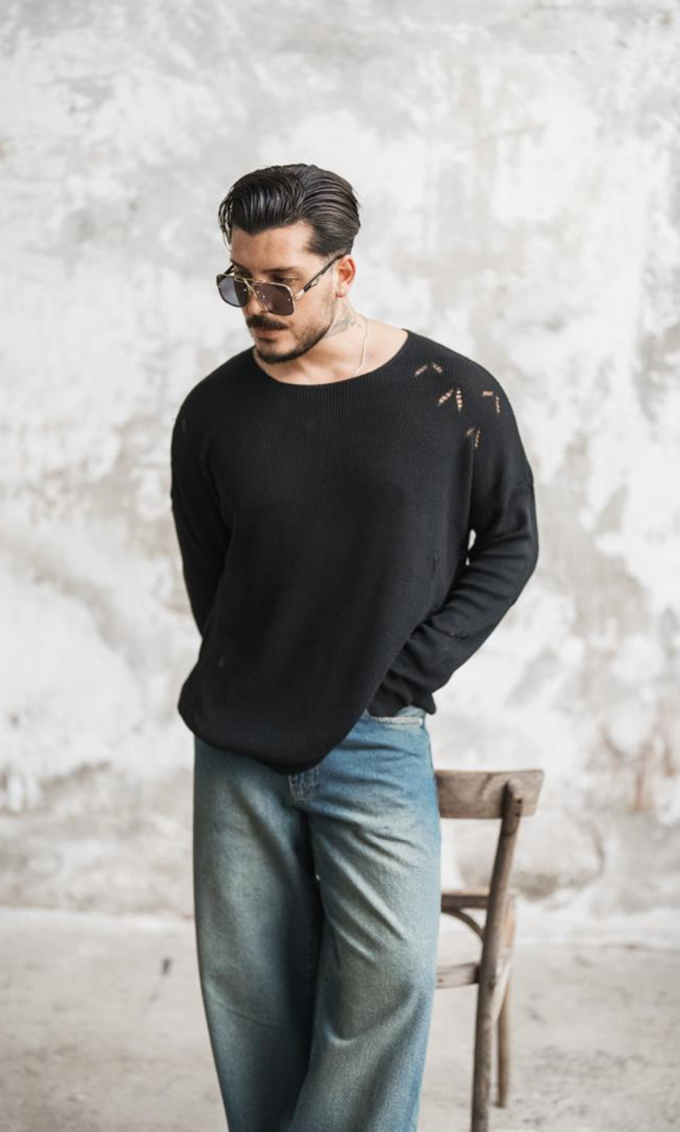 Knitwear oversized shirt - 0064