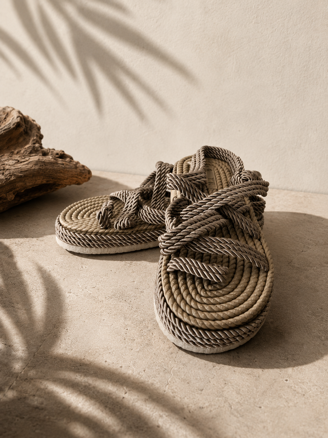Rope Strap Summer Sandals – Beige /0028