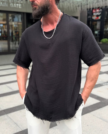 Unfinished linen t-shirt - R 0013