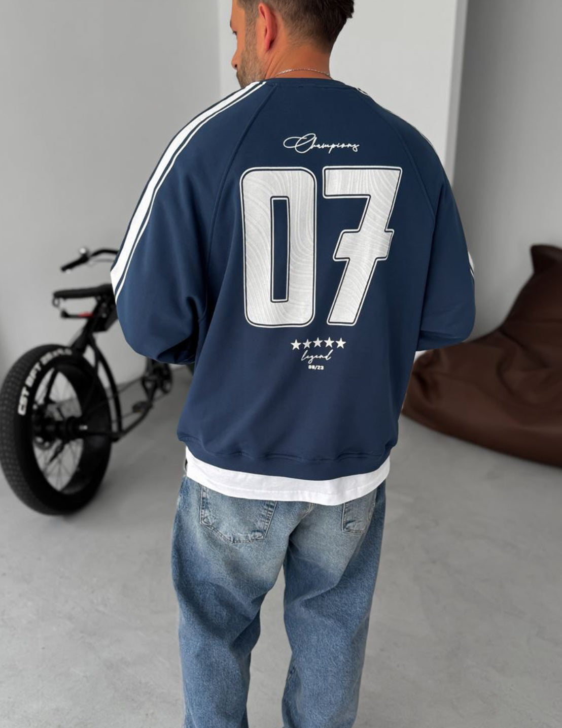 Cotton- sweatshirt/ navy blue 0052