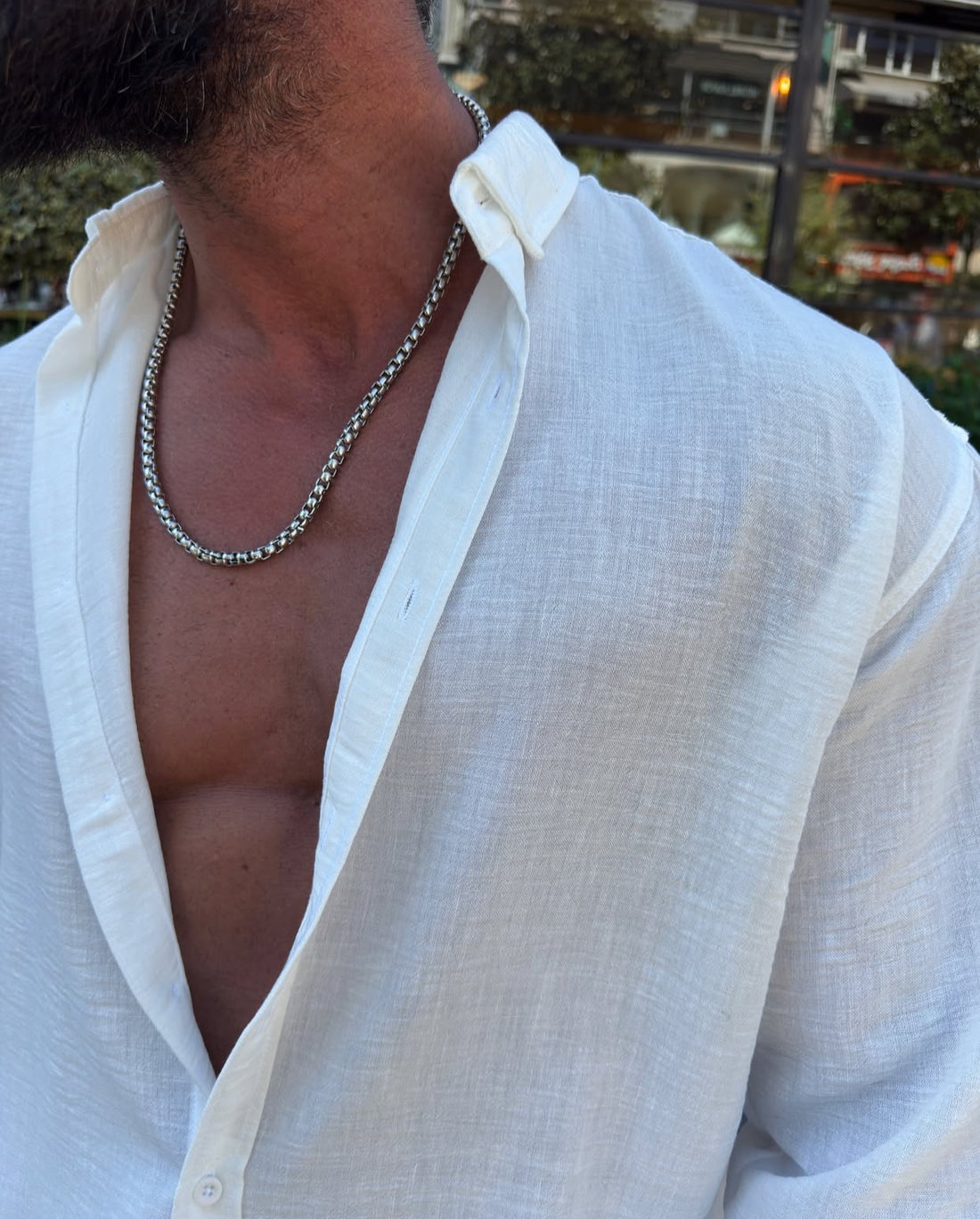 Linen shirt -white - 0024