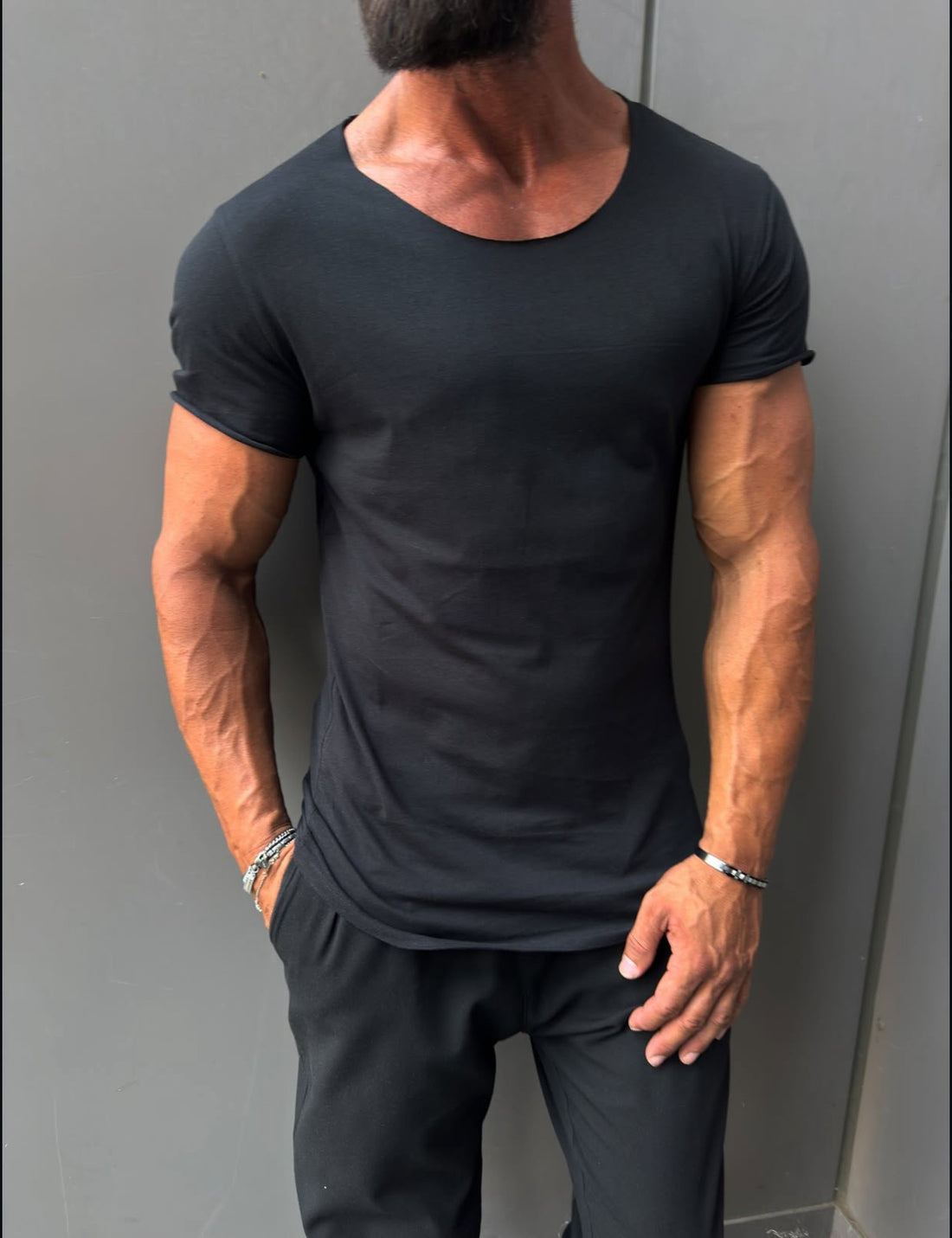 Slim fit shirt round neck - 0030