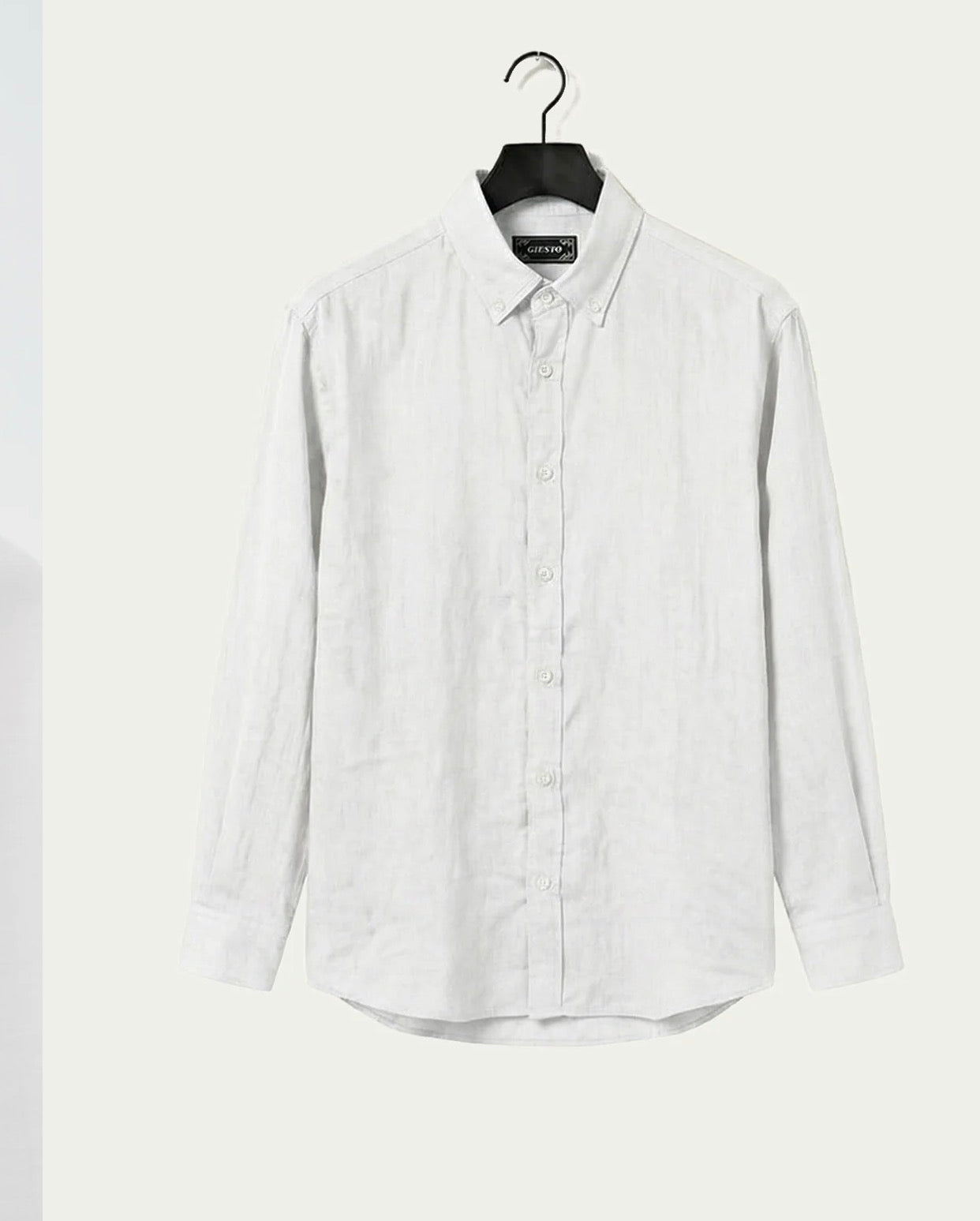 Linen Relaxed Shirt – white - 0124