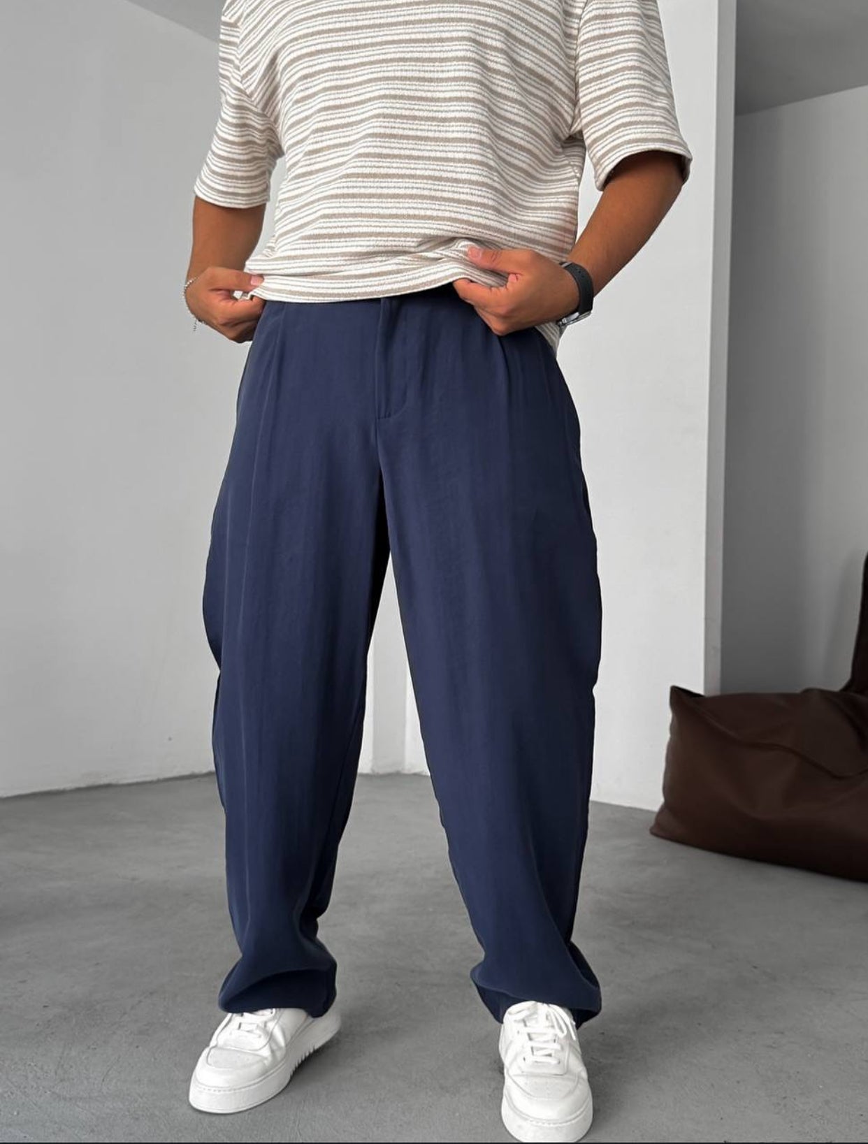 Relaxed pants - blue  0066