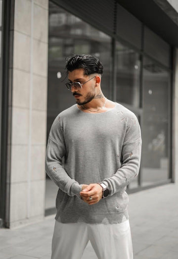 Knitwear oversized shirt - 0064 gray