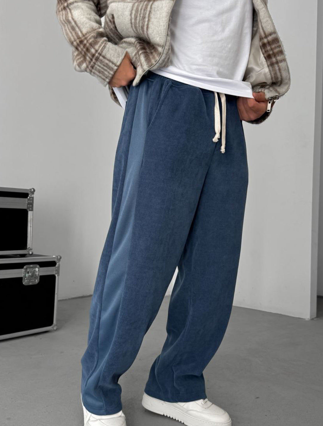 Velvet cotton pants - blue  0094