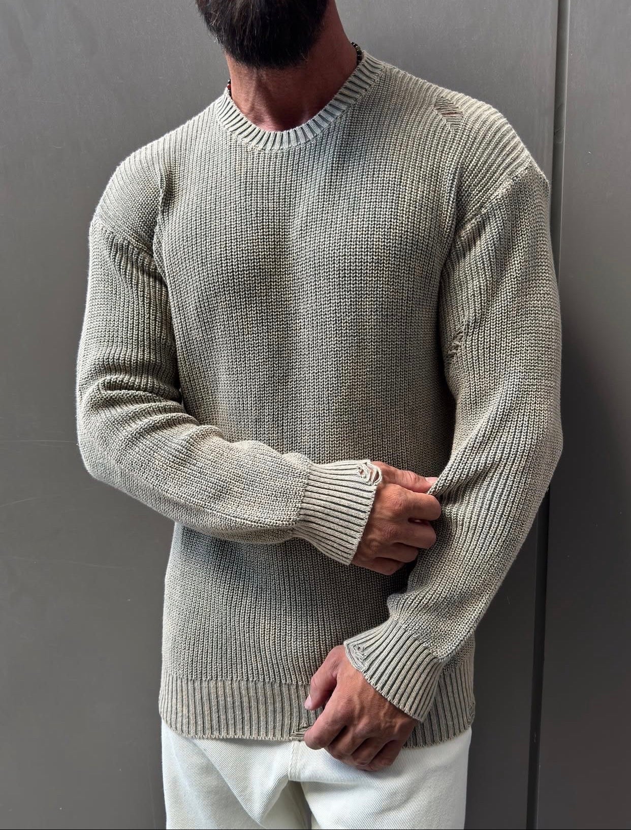 Knitwear oversized shirt -   0061 bejge