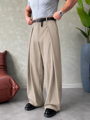 Wide Leg Trousers - 0208 / beige