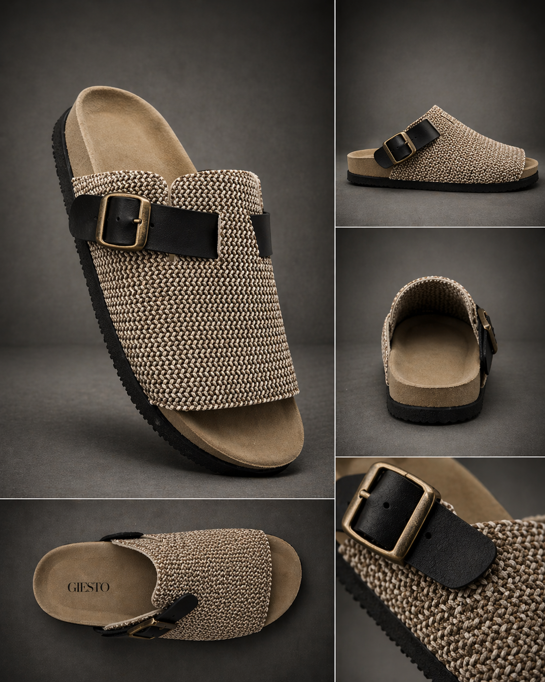 Woven Strap Slide Sandals - 0133
