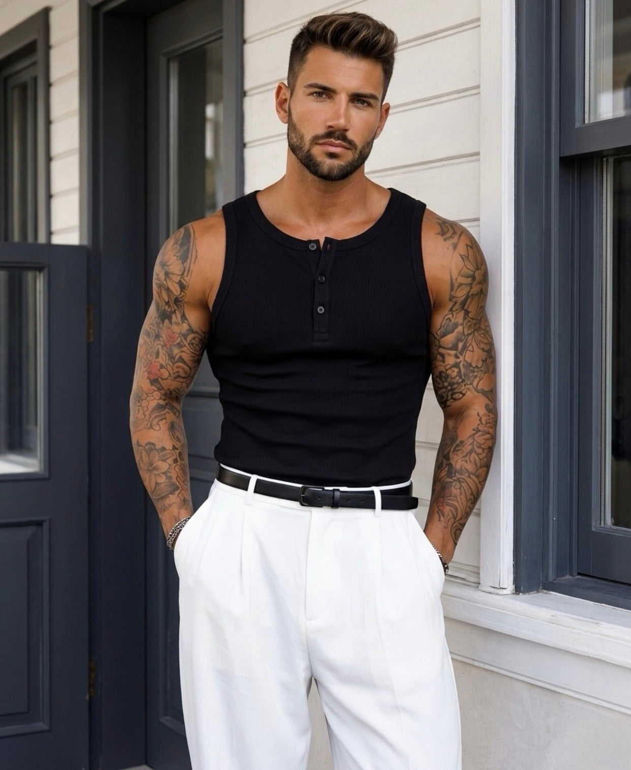 Essential Ribbed Tank Top – black / 0181