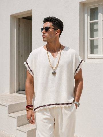 Textured Resort Sleeveless Top – offwhite 0142