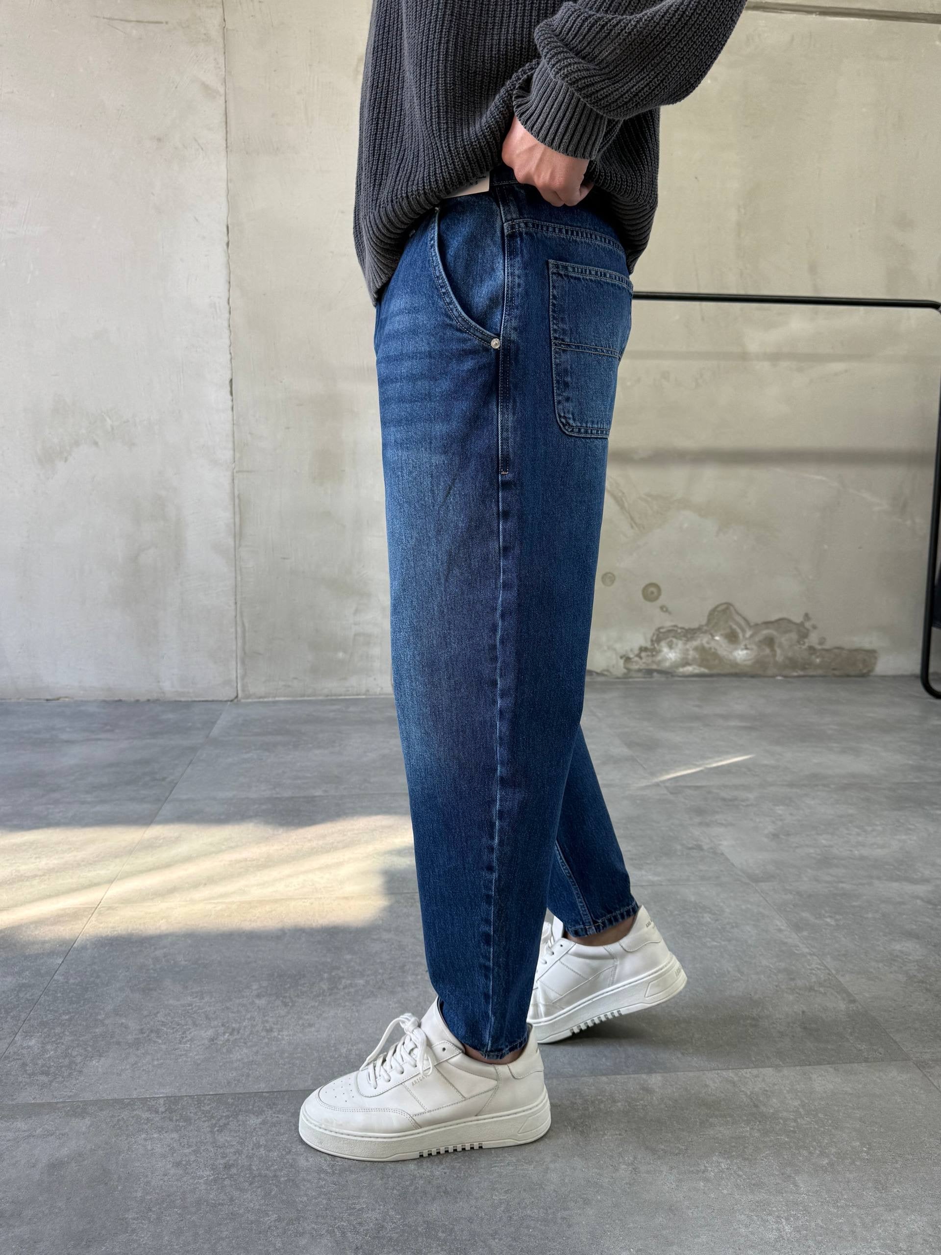 Relaxed Fit Washed Jeans – Mid Blue - mom fit - 3285 - k2