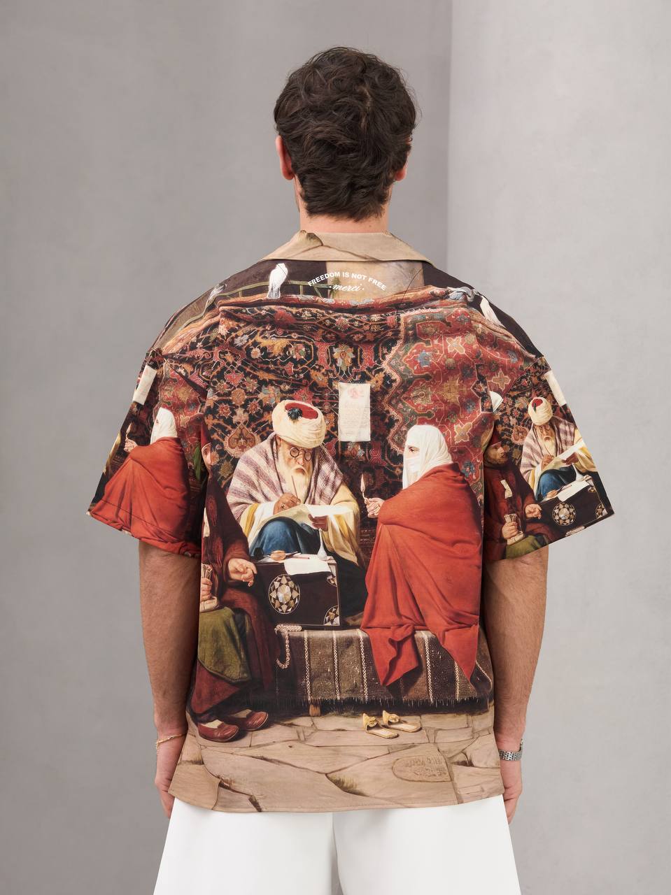 Vintage Art Print Short Sleeve Shirt - 0161