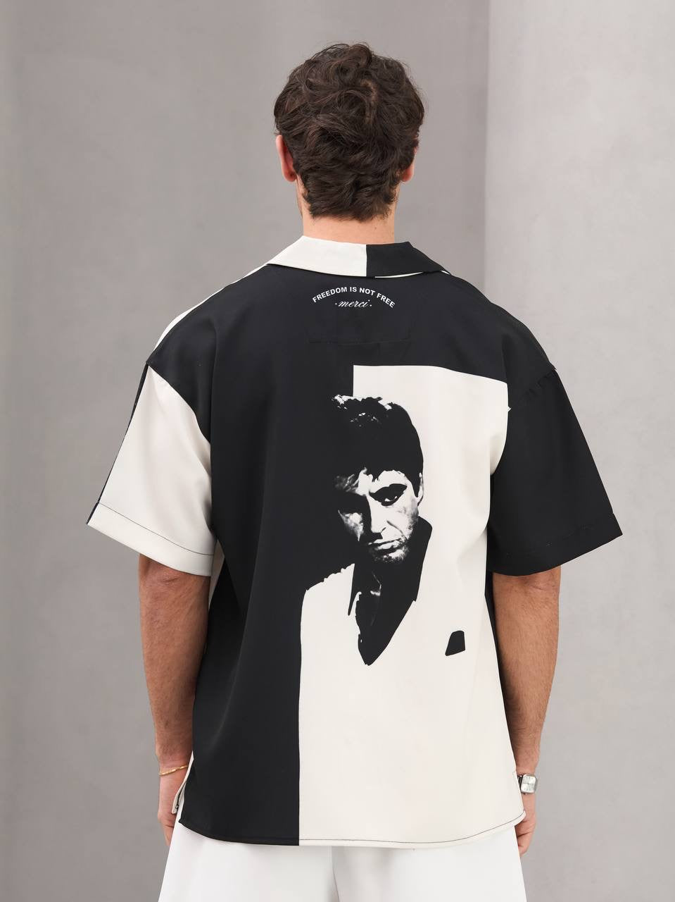 Monochrome Graphic Statement Shirt - 0173