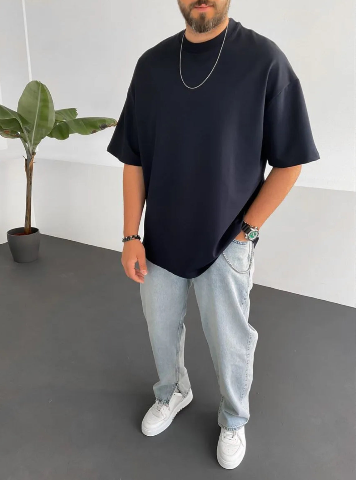 Navy Blue Basic T-Shirt